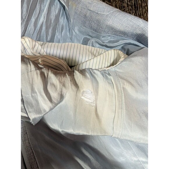 Lafayette 148 New York One Button Blazer Periwinkle Shimmer Viscose Blend Sz 12 - Picture 11 of 11